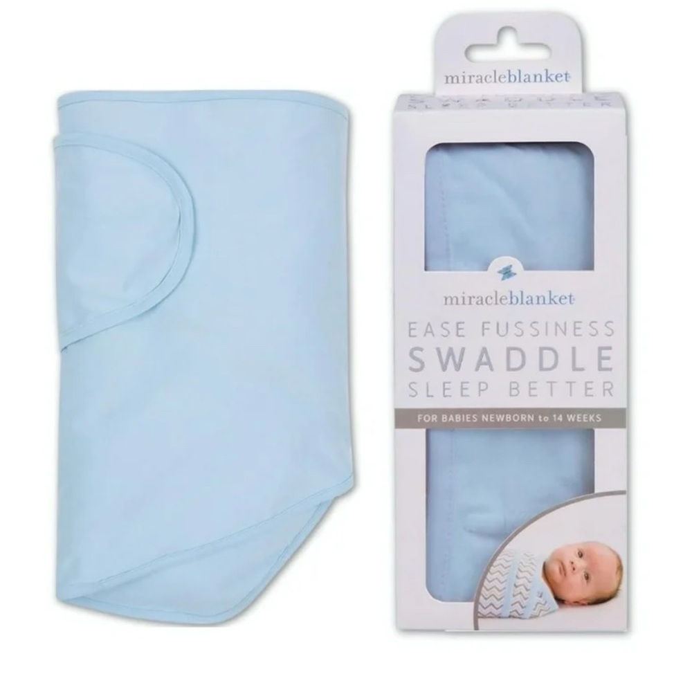 Soft Blue Baby Swaddle Blanket Lightweight and Breathable